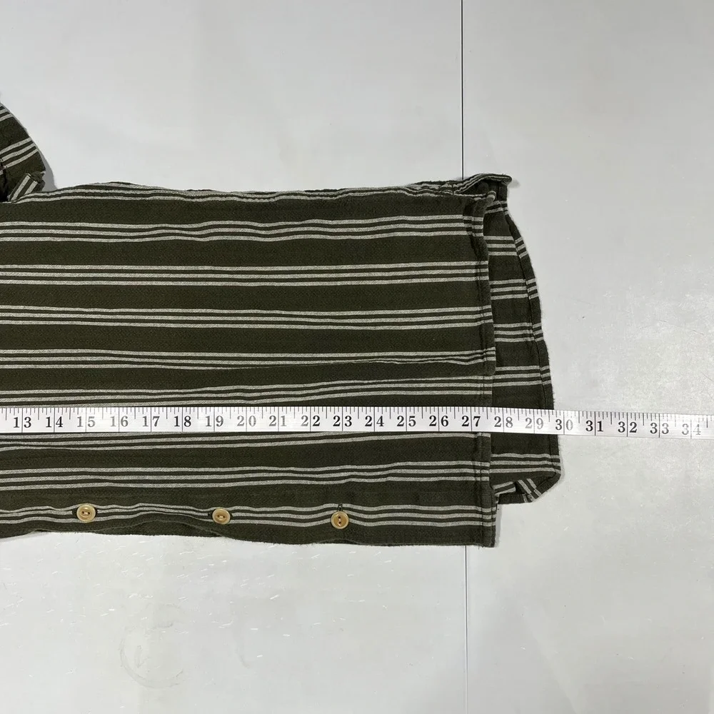 Banana Republic Heritage Old Money Mens Large Striped Short Sleeve Camp Shirt